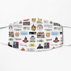 The Office Face Masks - the office sticker pack Flat Mask RB1801