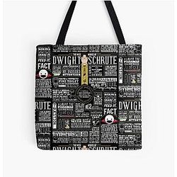 The Office Bags - The Wise Words of Dwight Schrute (Dark Tee) All Over Print Tote Bag RB1801
