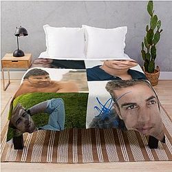 Theo James Signed Throw Blanket