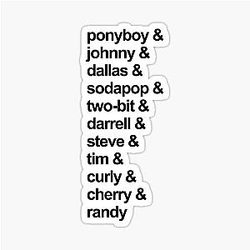 The Outsiders Character Sticker