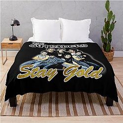 Mens Vintage The Outsiders Wallpaper Throw Blanket