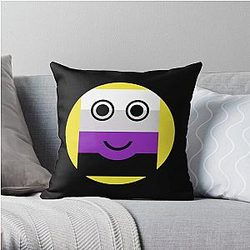 Asexual Flag Pillows - Asexual Smiley Asexual Emoji Asexual Flag Emoji T-Shirt Throw Pillow | The Pride Merch WP0503