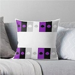 Asexual フラグ ピロー - ASEXUAL Tシャツの ASEXUAL FLAG ASEXUAL ACE OF SPADES スローピロー | The Pride マーチWP0503