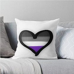 Asexual Flag Pillows - Asexual Heart Throw Pillow | The Pride Merch WP0503