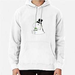 Aromantic Hoodies - Aromantic Pride Dinosaur w/ a Top Hat  Pullover Hoodie | The Pride Merch WP0503