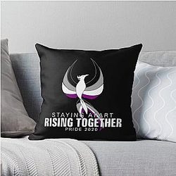 Asexual Flag Pillows - Asexual Staying Apart Rising Together Pride 2020 Phoenix Throw Pillow | The Pride Merch WP0503