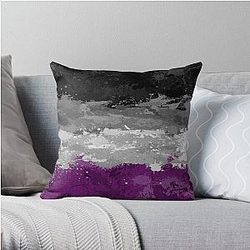 Asexual Flag Pillows - Asexual Paint Splatter Flag Throw Pillow | The Pride Merch WP0503