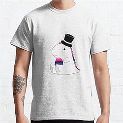 Omnisexual T-Shirts - Omnisexual Pride Dinosaur w/ a Top Hat  Classic T-Shirt | The Pride Merch WP0503