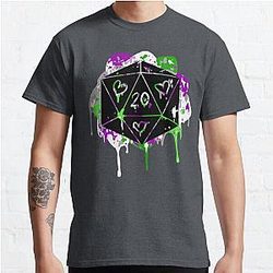 Aromantic T-Shirts - Stealth AroAce Pride Dice Print Classic T-Shirt | The Pride Merch WP0503