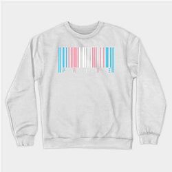 Trans Flag Sweatshirts - Trans Pride Flag Barcode Design Sweatshirt | The Pride Merch WP0503
