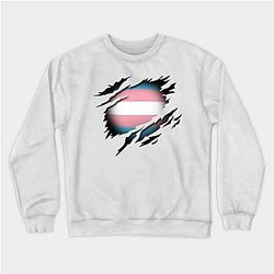 Trans Flag Sweatshirts - Transgender Pride in the Heart Sweatshirt | The Pride Merch WP0503