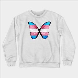 Trans Flag Sweatshirts - Pride Butterfly Sweatshirt | The Pride Merch WP0503