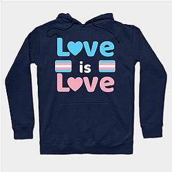 Trans Flag Hoodies - Love is Love Trans Pride Flag Hoodie TP1208 | The Pride Merch WP0503