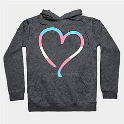 Trans Flag Hoodies - Transgender Flag Heart Hoodie TP1208 | The Pride Merch WP0503