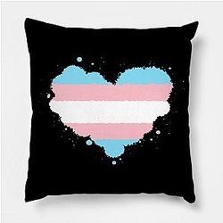 Trans Flag Pillows - Transgender Pride Heart Flag Awareness Pillow TP1208 | The Pride Merch WP0503