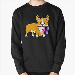 Omnisexual Sweatshirts - Corgi With Omnisexual Pride Flag Pullover Sweatshirt | The Pride Merch WP0503