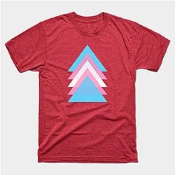 トランスフラグTシャツ - 三角形の抽象的なトランスジェンダーのプライドの旗の設計Tシャツ お問い合わせ The Pride マーチWP0503