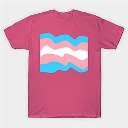 トランスフラグTシャツ - トランスジェンダーマシュマロ旗Tシャツ お問い合わせ The Pride マーチWP0503
