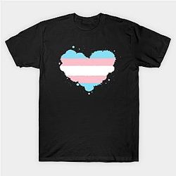 トランスフラグTシャツ - トランスジェンダープライドハートフラグ認知Tシャツ お問い合わせ The Pride マーチWP0503