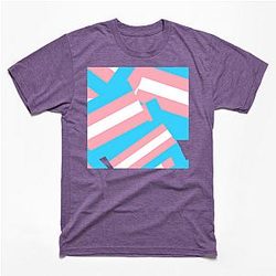 トランスフラグTシャツ - トランスジェンダーの旗Tシャツ お問い合わせ The Pride マーチWP0503