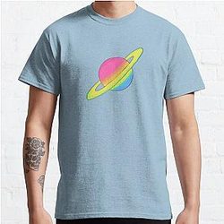 LGBTプライドプラネット:パンフラッグクラシックTシャツフラッグシップ | The Pride マーチWP0503