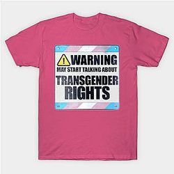 トランスフラグTシャツ - 警告は、トランスジェンダーの権利Tシャツについて話を開始 お問い合わせ The Pride マーチWP0503