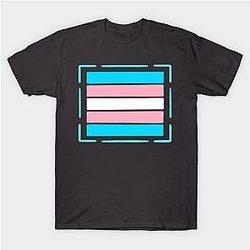 Trans Flag T-Shirts - Outlined Trans flag - wtframe comics T-shirt | The Pride Merch WP0503