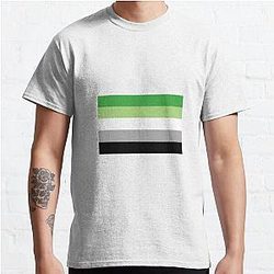 アロマナイトTシャツ - アロマナイトプライドフラッグクラシックTシャツ | The Pride マーチWP0503