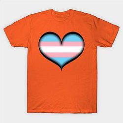 トランスフラグTシャツ - トランスジェンダーハートTシャツ お問い合わせ The Pride マーチWP0503