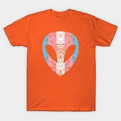 トランスフラグTシャツ - トランスジェンダープライドフラグTシャツでエイリアンをトランス お問い合わせ The Pride マーチWP0503
