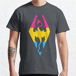 Pansexual Pride TES: Skyrim Dragonborn Symbol Classic T-Shirt Flagship | The Pride Merch WP0503