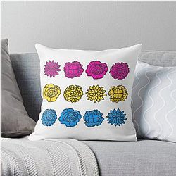 Pansexual Flower Flag Throw Pillow Flagship | The Pride Merch WP0503