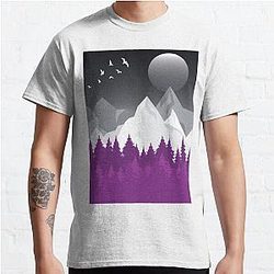 アセクシャルフラッグTシャツ - アセクシャルアートランドスケープクラシックTシャツ | The Pride マーチWP0503