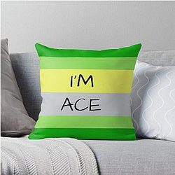 Aromantic Pillows - AROMANTIC FLAG I'M ACE ASEXUAL T-SHIRT Throw Pillow | The Pride Merch WP0503