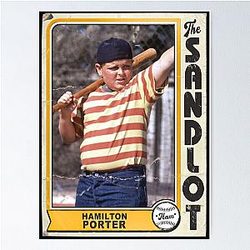 Hamilton Porter Vintage Sandlot Trading Card Poster