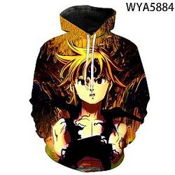 The Seven Deadly Sins Hoodie - Anime 3D Printed Hooded Pullover Fashionable Hoodie