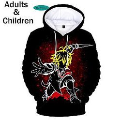 The Seven Deadly Sins Hoodie - Cosplay Hoodie 3D Japan Anime Young People Pullovers Hoodie