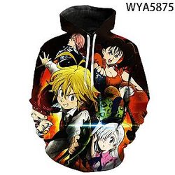 The Seven Deadly Sins Hoodie - Anime 3D Printed Pullover Fashionable Hoodie