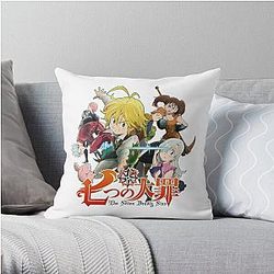 The Seven Deadly Sins Pillows - The Seven Deadly Sins anime logo Throw Pillow RB1606