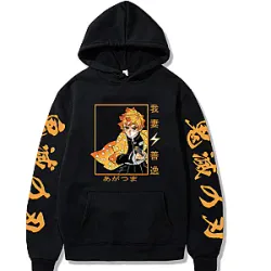 Demon Slayer Hoodie - Hooded Pullover Graphic Casual Demon Slayer Hoodies