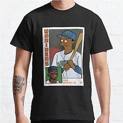 The Simpson T-Shirts - Simpsons T-ShirtHomer at the Bat - Ken Griffey Jr. Simpsons Parody Baseball Card Tee Classic T-Shirt 