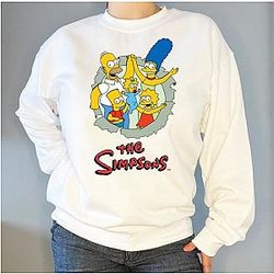 Cool Retro The Simpsons Print Sweatshirt