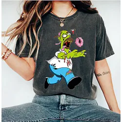 The Simpsons  Washed T-shirts -  Homer Simpson Evil Halloween 