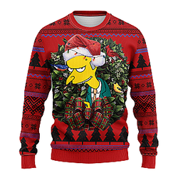 The Simpsons Charles Montgomery Ugly Christmas Sweater