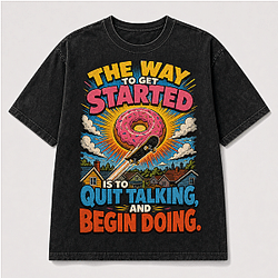 The Simpsons T-Shirts - Get Started Donut Quote Classic T-Shirt