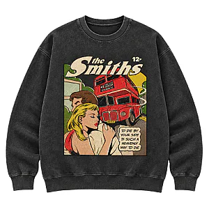 The Smiths Print Round Neck DTNK2109 Washed The Smiths Sweatshirts