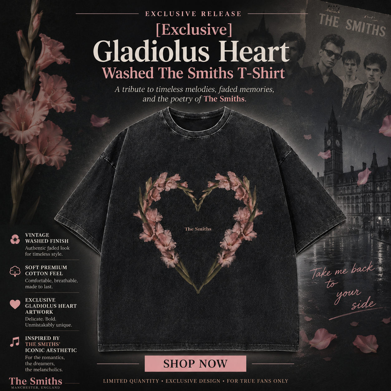 [Exclusive] Gladiolus Heart 165 Washed The Smiths T-Shirts