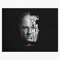 Black and white Tony Soprano The Sopranos Tv Show quote. Jigsaw Puzzle