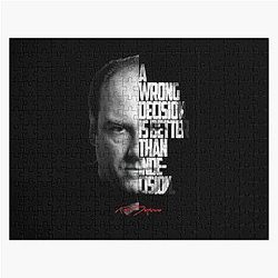 Black and white Tony Soprano The Sopranos Tv Show quote. Jigsaw Puzzle