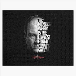 Black and white Tony Soprano The Sopranos Tv Show quote. Jigsaw Puzzle